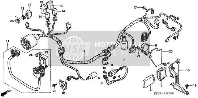 Honda FES250 2002 Wire Harness for a 2002 Honda FES250